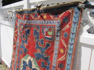 kazak rug 1890 4' 10" x 7' all natural colors original sides and ends excellent all there some low pile in the middle clean ready to go.

SOLDDDDDDDDDDDDDDDDDDD      