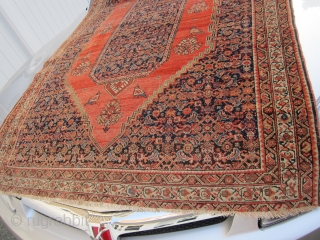 antique persian senneh oriental rug 4' 2" x 6' 2" nice condition minor loss to the ends great original estate rug 585.00 plus shipping  SOLD THANKS      