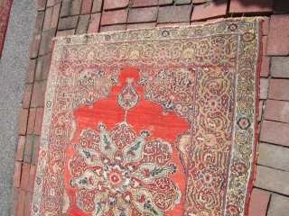 nice estate oriental rug looks like tabriz to me but not sure any suggestion will be great it measures 4' 8" x 6' 5" solid floppy rug minor foundation worn ends SOLD  ...