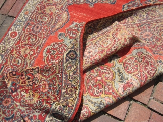 nice estate oriental rug looks like tabriz to me but not sure any suggestion will be great it measures 4' 8" x 6' 5" solid floppy rug minor foundation worn ends SOLD  ...