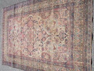 beautiful antique kermanshah ravar rug 4' 2" x 6' 3" solid thin rug no dry rot even wear great colors no holes great designer rug very fine weave 425.00 plus free shipping  ...