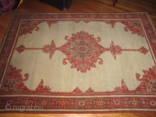 classic antique(SOLD SOLD THANKS) persian senneh or malayer measuring 4' 7" x 6' 8" great condition not worn one 2" slit as shown ends needs overcasting dusty no animal or smoke very  ...