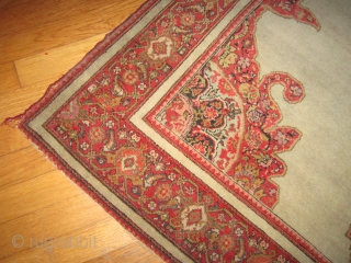 classic antique(SOLD SOLD THANKS) persian senneh or malayer measuring 4' 7" x 6' 8" great condition not worn one 2" slit as shown ends needs overcasting dusty no animal or smoke very  ...