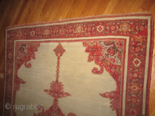 classic antique(SOLD SOLD THANKS) persian senneh or malayer measuring 4' 7" x 6' 8" great condition not worn one 2" slit as shown ends needs overcasting dusty no animal or smoke very  ...