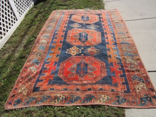 antique arminian kazak rug measuring 6' 3" x 9' 10" solid beautiful rug great even pile bounded at all 4 sides 3 reinforced tape in the back they are not a repair  ...