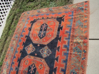 antique arminian kazak rug measuring 6' 3" x 9' 10" solid beautiful rug great even pile bounded at all 4 sides 3 reinforced tape in the back they are not a repair  ...