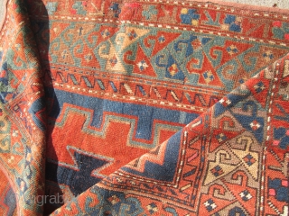 antique arminian kazak rug measuring 6' 3" x 9' 10" solid beautiful rug great even pile bounded at all 4 sides 3 reinforced tape in the back they are not a repair  ...