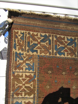 RARE design antique baluchi 3' 3" x 5' 8" beautiful colors kilim ends on both ends are good some wear clean supple ready to go        