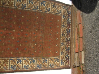 RARE design antique baluchi 3' 3" x 5' 8" beautiful colors kilim ends on both ends are good some wear clean supple ready to go        