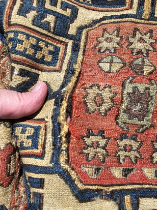 Caucasian soumak bag face in a beetle design, late 19thC, it is mostly uncountered soumak, although this design is often used by the Shahsevan, the lack of cotton and use of three  ...