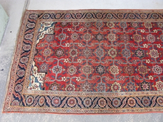 Antique Persian Bijar rug, ( Bidjar ), hand knotted wool on a wool foundation, Iran, ca. 1880, a hard to find gallery rug size approximately 5ft 7in x 13ft 4in, an all  ...