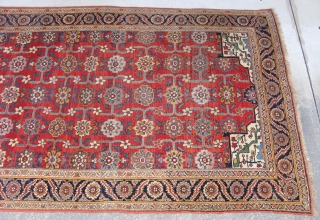 Antique Persian Bijar rug, ( Bidjar ), hand knotted wool on a wool foundation, Iran, ca. 1880, a hard to find gallery rug size approximately 5ft 7in x 13ft 4in, an all  ...