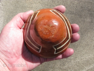 Vintage Mucahua pottery bowl for Chi Cha drink, Quichua Indians, ( Kichwa Indians ), Ecuador, Amazon Rainforest, fine line hand painting, lacquered with tree resin, I bought this from a woman she  ...