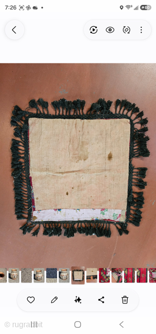 Uzbek mirror cover, hand woven silk ikat, cotton patchwork, metal thread couching with Kyrgyz ? influence in the boarder, general good used condition with some wear and staining, some missing fringe, the ...