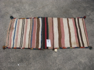 storage bags, mixture of pile and plain weave face, plain weave kilim back, stains, 1920s-30's, the origin is a mystery to me, but I always thought these were from NW Iran, symmetrical  ...