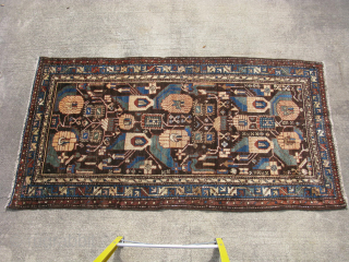 Antique Persian Hamadan rug, hand knotted wool, Iran, ca. 1920, a very unusual deep chocolate field color, very good condition with a small reweave, the approximate size is 3ft 2in x 6ft,  ...