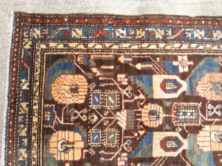 Antique Persian Hamadan rug, hand knotted wool, Iran, ca. 1920, a very unusual deep chocolate field color, very good condition with a small reweave, the approximate size is 3ft 2in x 6ft,  ...