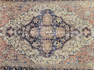 Antique Persian Malayer rug, hand knotted wool, Iran, ca. 1880, the approximate size is 51x69in, when I first saw this rug I thought it was a Faraghan Sarouk, but...it is woven with  ...