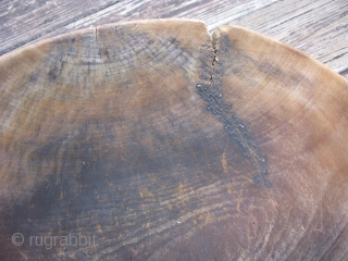 Old African wooden bowl, hand carved, Tuareg People, Sahara, ( Berber, Twareg ), used to collect milk, make dough, and other domestic chores, chiped, cracked and repaired, scuffs and scratches, this is  ...