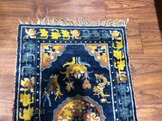 Chinese Ningxia rug, size 100*56cm. Complete one, good age.                        