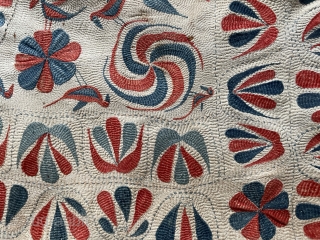 Pretty 19th century Kantha. Couple of small repairs. 88 by 55cm. Alreid1612@hotmail.com                     