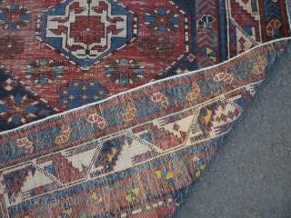 Large kuba. Early 20th century. Couple of hot colours. 136cm by 285.                     