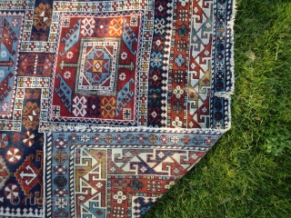 Antique and large shirvan. Decent colours. Crisply drawn. Some wear but plenty of functional use left. Small tear in one end. Easily repairable. Previously briefly listed but seems to have been lost!  ...