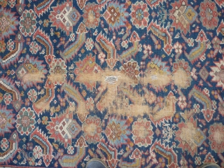 Thick piled old persian runner. Probably turn of 19/20th century. Heavy rug with good colours and decent weave. Area of wear (shown). Plenty of use left and great for decorating any hallway,  ...