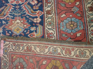 Thick piled old persian runner. Probably turn of 19/20th century. Heavy rug with good colours and decent weave. Area of wear (shown). Plenty of use left and great for decorating any hallway,  ...