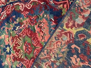 Superb wacky Seichour rug. Fabulous colour and design. Excellent condition for age. Couple of small bits of wear but overall stunning. Larger than usual format. 290 by 135cm     