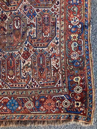 19 century colorfully Khamseh rug approximately 5ft x 6ft                        