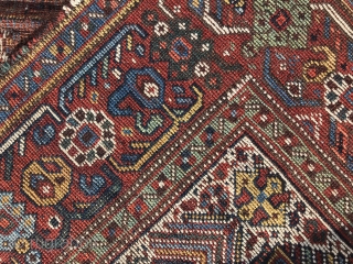 19 century colorfully Khamseh rug approximately 5ft x 6ft                        