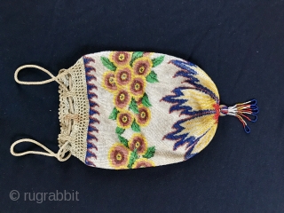 Late 19 century American a lovely lady's beaded bag.                        