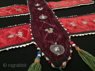 Turkmen velvet decorative textile hanging with old silver Size - Height : 62 cm - Width : 48 cm Thank you for visiting my Rugrabbit store.       