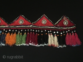 Uzbek silk and cotton tassel hanging with silver Size - Lenght : 95 cm - Height : 20 cm Thank you for visiting my Rugrabbit store.       