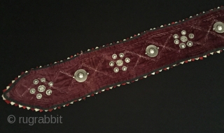 Turkmen velvet belt with silver. Size - Lenght : 95 cm - Height : 10 Thank you for visiting my Rugrabbit store.           