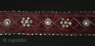 Turkmen velvet belt with silver. Size - Lenght : 95 cm - Height : 10 Thank you for visiting my Rugrabbit store.           