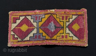 Central-Asian 3 Pieces Antique Lakai Silk Embroidered Textile Parts. Circa - 1900 Size - ''25.5 cm x 3.5 cm x 15 cm x 7 cm x 16 cm x 5 cm'' Thank  ...