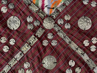 Ethnic Traditional Turkmen - Tekke Tribe Vanity bag with Alphaka - (German Silver) Size - ''32 cm x 36 cm - Lenght : 55.5 cm. turkmansilver@gmail.com       