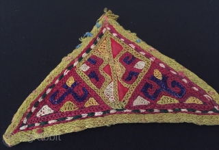 Central-Asian Antique Uzbek Lakai silk talismanic embroidery amulet very fine condition ! Circa - 1900 Size - 7.5 cm x 12.5 cm Thank you for visiting my rugrabbit store !   