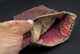 Antique Turkmen Traditional Little Pouch & Money Bag. Size - ''22 cm x 13.5 cm''                  