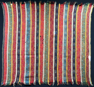 Anatolian - Sivas Gurun Wool Shawl. Circa - 1900 or earlier. Size - ''110 cm x 103 cm'' turkmansilver@gmail.com.              