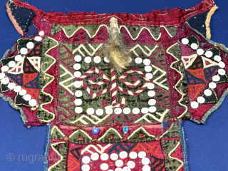 Antique Turkmen Camel Trapping Fragment. Size : 17.5'' x 15.5'' - ''44 cm x 40 cm'' turkmansilver@gmail.com                