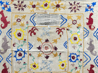 Tajikistan Silk Embroidered Bridal Wedding Veil. Size - ''72 cm x 73 cm'' turkmansilver@gmail.com.                   