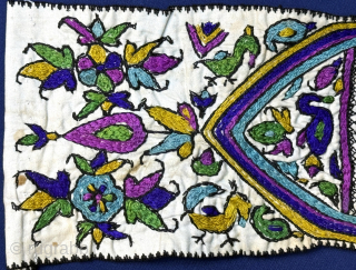 Antique Afghanistan Zoroastrian ethnic silk embroidered women wedding sets. Circa - 1900 or earlier. Size - belt : 8.5'' x 3.5'' - ''22 cm x 9.5 cm'' X 14'' x 3.5'' -  ...
