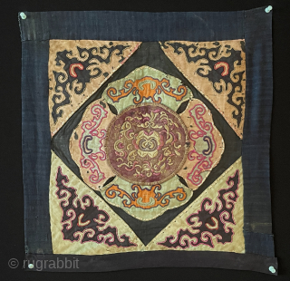 Chinese Antique Silk Embroidery on Various Fabric with Traditional Motifs Hanging Decorat on Center part made Seperatly and placed in center. it's all still very good condition. Size - ''40 cm x  ...