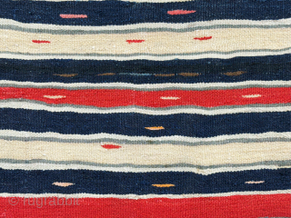 East Turkey Kurdish mini cradle kilim. They cover sleeping baby cradles with such mini kilim. İt is all wool on cotton with minimalist design. It has been carefully used for some time ...