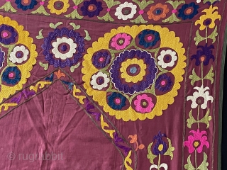 Antique Uzbekistan Silk Embroidered Prayer rug & Hanging decorative All Natural Colors.
Size - ''140 cm x 95 cm''               