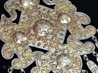 Kazakhstan silver pendant with dangles. It is in great condition. Size : (13.5'' x 5.5'') x (''34 cm x 14.5 cm'') x Weight : 373 gr. turkmansilver@gmail.com.