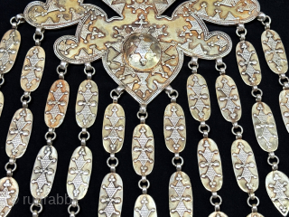 Kazakhstan silver pendant with dangles. It is in great condition. Size : (13.5'' x 5.5'') x (''34 cm x 14.5 cm'') x Weight : 373 gr. turkmansilver@gmail.com.